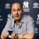 Yankees General Manager Brian Cashman announces his team's trades during a 2017 press conference.